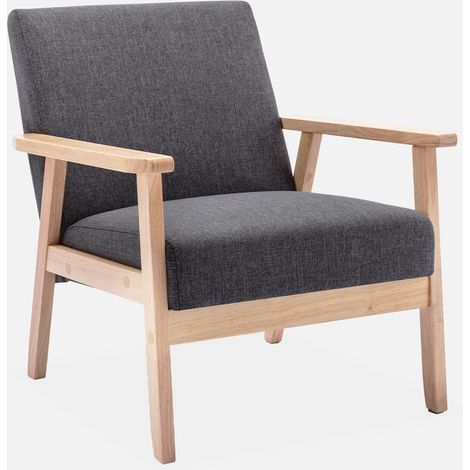 Sillón estilo escandinavo de madera y tela