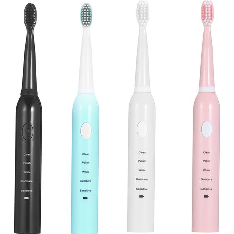 Brosse à dents électrique SA-86, rechargeable par USB, haute fréquence, faible bruit, minuterie, 5 modes réglables, étanche, 4 têtes de brosse-AquaForge (1/5)