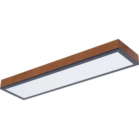 [NEUWERTIG] B-Ware Lindby Deckenleuchte Deckenlampe LED Laviona Holzdekor graphitgrau weiß 80 cm (1/2)