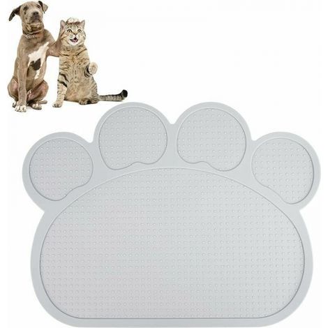 Gray, 40X30cm Dog Cat Bowl Mat Silicone Pet Food Mat Non-Slip Feeding Mat (1/5)
