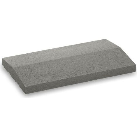 Cubremuros Segre 50 cm - Albardilla a dos aguas con goterón cada 13,5 cm - 50 × 30 × 3,5 × 5,5 cm - Unidad - Gris