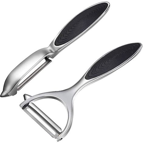 Set di pelapatate per frutta e verdura, acciaio inox, Chimi, antiscivolo, grigio (1/5)