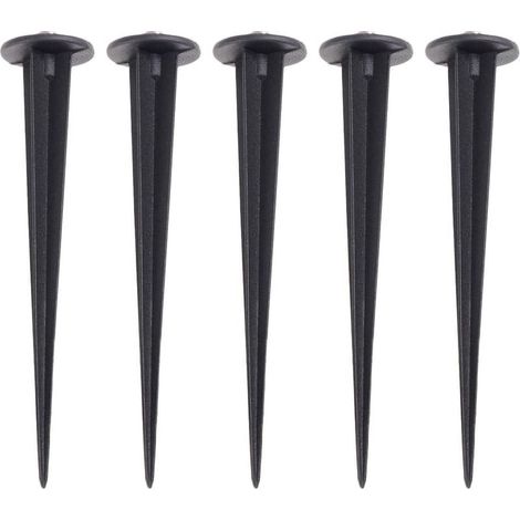 Set mit 5 Aluminium-Erdspießen (16 cm) mit M5-Schrauben, wetterfestes Gartenbeleuchtungszubehör für Landschaftsbeleuchtung, Rasen und Gartenwege (1/5)