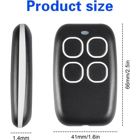 Telecommande Universelle Portail de 250 à 915 MHz, 4 en 1 Télécommande Portail Rolling Code Universel Multifréquence Radiocommande Portail Programmable avec Liste Compatibilité pour Garage (1/4)