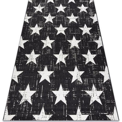 Tappeto DI SPAGO SIZAL FLAT 48648/690 STELLINE black 140x200 cm