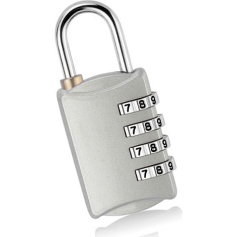 Cadenas à combinaison en alliage de zinc argenté, pour une sécurité optimale de vos valises, classeurs et autres meubles de rangement. (1/5)