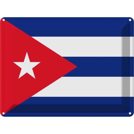Plaque en métal 30x40 cm Drapeau et armoiries de Cuba (1/5)