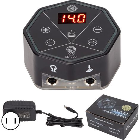 Alimentation Tatouage Numérique Double Mode LED 6 Couleurs Réglable - Boîtier Professionnel 100‑240V Prise US (1/5)