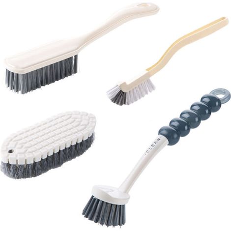 Cepillos de limpieza de cocina flexibles con rascador, para esquinas, prácticos para limpiar cocinas, suelos y piscinas. (1/4)