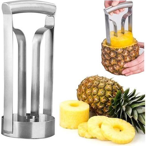 Cortador de piña, cortador de piña de acero inoxidable, pelador de piña, pelador de piña para el hogar y la cocina. (1/5)