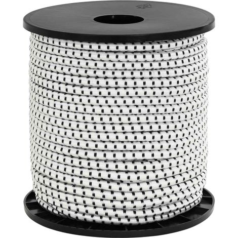 vidaXL Cuerdas elásticas 6 mm Negro y Blanco PP y goma (1/2)