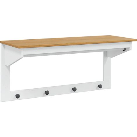 Coat Rack HILL White and Honey Brown 90 x 35 x 41.5 cm vidaXL