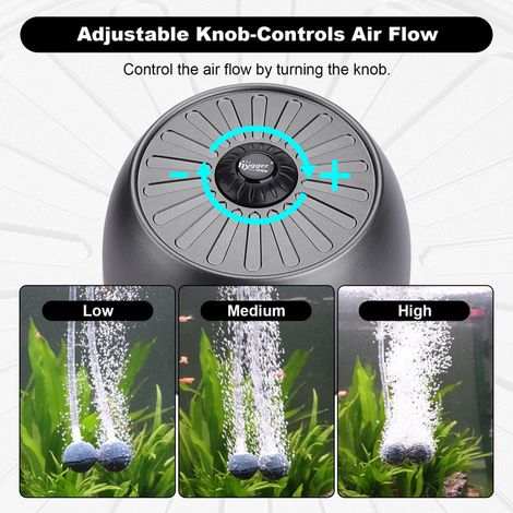 Pompe à Air pour Aquarium Silencieuse Double Sortie Débit Réglable Oxygénateur Compresseur d'Air pour Bassin et Aquarium