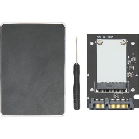Boîtier adaptateur SSD MSATA vers SATA III 2,5 pouces, tout en alliage d'aluminium, enfichable et prêt à l'emploi, boîte pour disque SSD. (1/5)