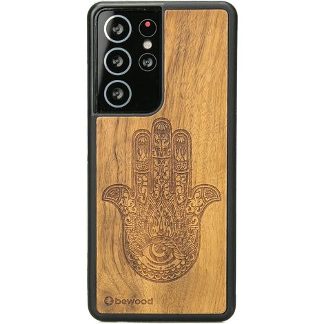 Holzhülle für Samsung Galaxy S21 Ultra hamsa imbuia (1/3)