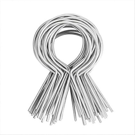 Lot de 100 attaches de clôture en acier galvanisé, calibre B, adaptées aux poteaux de clôture, poteaux en T, fil de clôture métallique, attaches rapides pour clôture à mailles losangées. (1/5)