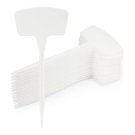 BUNTHAUS Étiquettes pour plantes 30 x 26,5 cm, étiquettes pour jardin extérieur, grandes étiquettes en plastique pour légumes, étiquettes blanches pour semis (1/5)