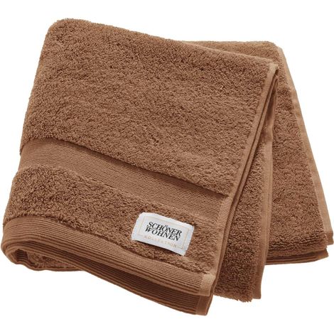 SCHÖNER WOHNEN Handtuch CUDDLY - 1 Stück 50x100 cm, Schlamm