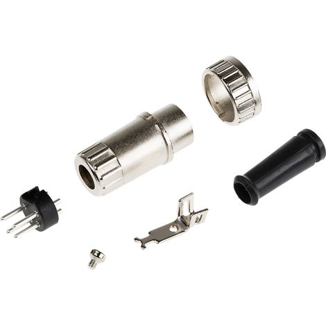Connecteur DIN RS PRO, 4 contacts, Mâle, Montage sur câble ( Prix pour 1 )