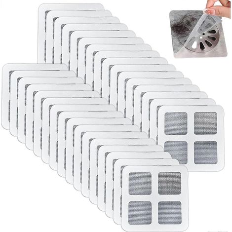 Lot de 100 autocollants jetables pour siphon de sol de salle de bain/toilettes, filtre anti-cheveux et anti-insectes (1/5)
