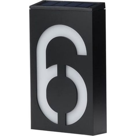 Luminaire Solaire Pour Numéro De Maison - LED Blanc - Étanche IP55 - 18,5 x 10 x 4 cm - Autonome Sans Fil - 1 Pièce (1/5)