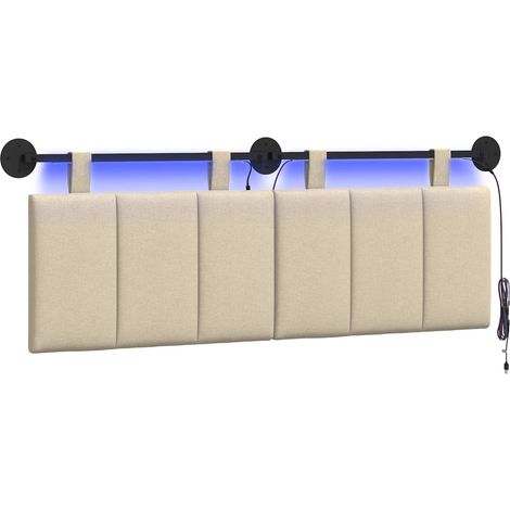 Maison Exclusive - Testiera sospesa Con luce LED Crema Tessuto (1/5)