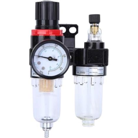 Filtre régulateur d'air avec séparateur eau/huile 1/4" pour compresseur et aérographe (1/4)