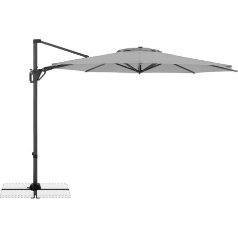 Doppler Ampelschirm "LIFE Side" Ø310 cm, hellgrau, Bezug aus 100% Polyester, Gestell aus Stahl und Aluminium, Gewicht 17,3 kg (1/5)