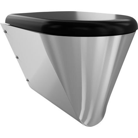 KWC AR T-WC, CAMPUS, Edelstahl, wandhängend,  360x409x500 mm, schwarzer Sitz
