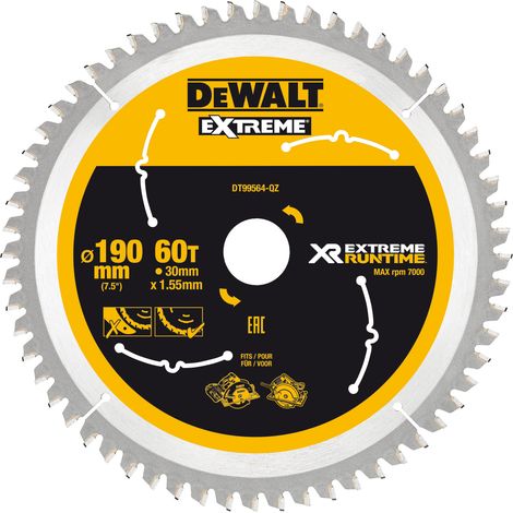 DeWALT - Sägeblatt Holz 190x30 mm, 60 Zähne DT99564