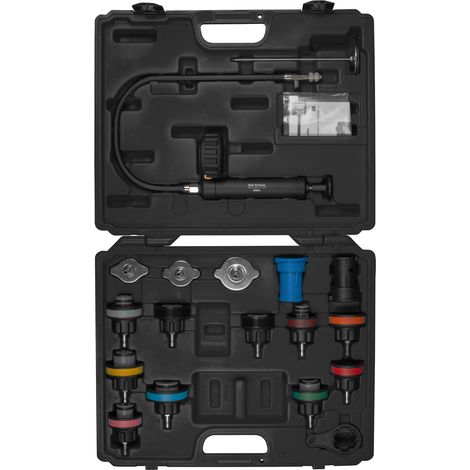 SW-Stahl 21000L Kühlerabdrücksortiment universal, 0-2,5 bar, im Kunststoffkoffer, 18-teilig