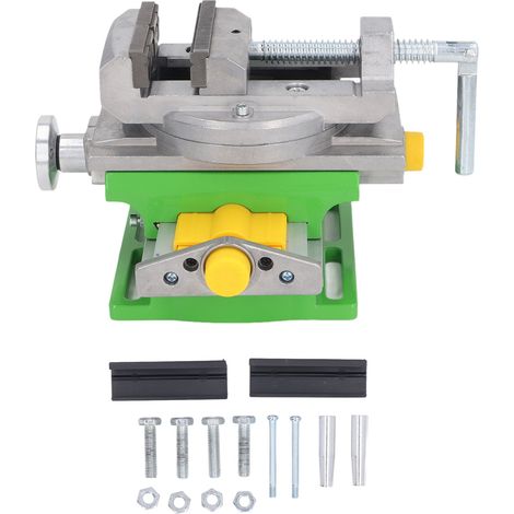 KIMISS Étau de Presse pour Perceuse à Glissière Croisée, étau composé XY pour Fraisage de Précision, Plage de Serrage de 0 à 77 Mm pour les Applications Lourdes