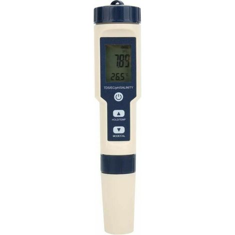PH/Salt/Temperature/TDS/EC Meter IP67 Portable Multifunctional Water Quality Detector for Drinking Water Aquariums (1/5)