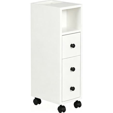 Bathroom Storage Cabinet, Slimline, 30 x 18 x 68.5 cm, White (1/5)