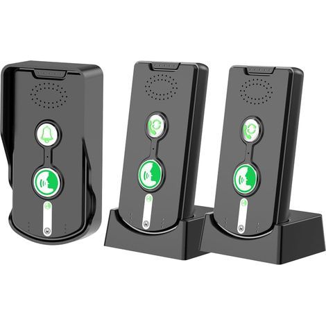 Lot de 3 interphones sans fil, interphone bidirectionnel 500 m, sonnette sans fil longue portée étanche, interphone vocal, interphone sans fil pour la maison et le bureau (1/5)