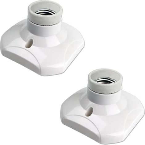 Ersandy – Douille de plafonnier E27 à vis – Support pour ampoule LED – Tension 230V – Matériau céramique et plastique ignifuge – Lot de 2 (1/5)