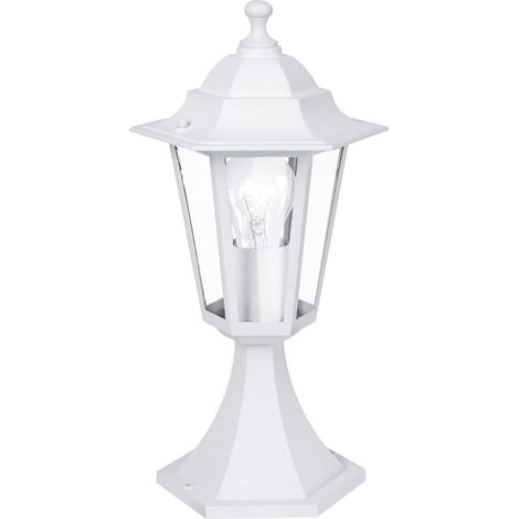 1 Borne lumineuse, Aluminium, Verre, Blanc, IP44, E27, Jardin Terrasse