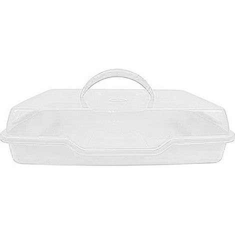 Portavivande vassoio con coperchio rettangolare contenitore da frigo porta torta - colorigenerali: BIANCO