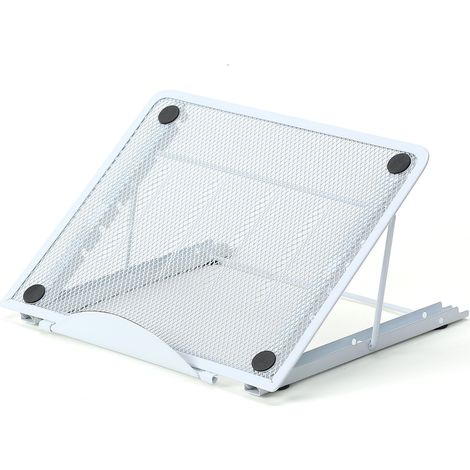 Support Ordinateur Portable Multi-Angle Support Laptop Ventilé en Acier Inoxydable Réglable Ergonomique Léger( blanc) (1/5)