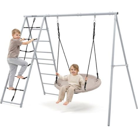 Área de juegos exterior - Hypermotion - XL 3-en-1 HyperMotion - Nido de cigüeña 100 cm - Escalera antideslizante