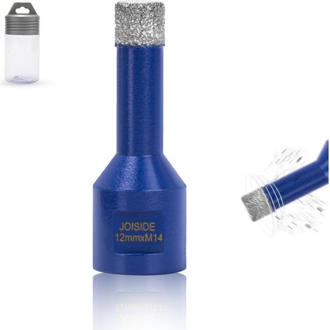 Foret à Diamant Carrelage 12 mm x M14, Foret Diamanté pour Céramique Porcelaine Marbre Granit Perçage à Sec M14 Filetage (1/5)