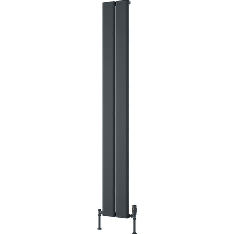 Reina Caldaro Single Vertical Aluminium Radiator 1800mm H x 245mm W - Anthracite