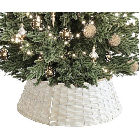 Décoration d'arbre de Noël, anneau d'arbre de Noël, base d'arbre de Noël, jupe d'arbre de Noël, pour l'intérieur, décorations de Noël (blanc, 60 cm) (1/5)