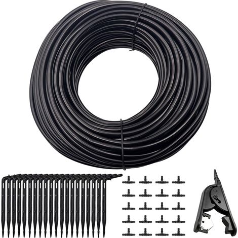1 Kit tuyau irrigation,40m,tuyau micro 4/7mm,22 raccords,20 goutteurs,jardin,serre,bonzaï (1/5)