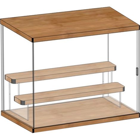 Boîte de rangement acrylique 3 étages pour figurines - Vitrine de présentation étagée antidéf avec porte - 32x18x26.4cm (1/5)