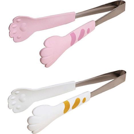 Set mit 2 Edelstahl-Lebensmittelzangen für Brot, Desserts und Grillgut (verschiedene Farben) – 18 x 3 x 6 cm (1/5)