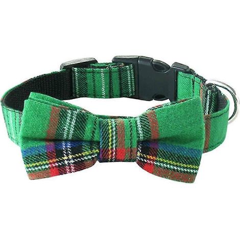 Weihnachtshalsband aus Wolle mit warmer und weicher Nylonschleife für Hunde-S-Green
