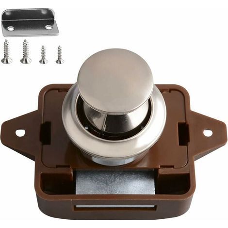 outon Poussoir Loquet Serrures pour Camping-Car Serrure de Meuble Boutons Poussoir Porte Serrure de Porte Meuble Fermoir pour de Placard de Camping Cars de Yacht de Bateau de Tiroirs (1/5)