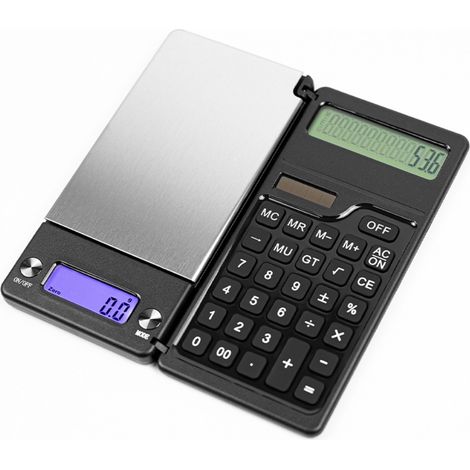 Balance électronique numérique haute précision + calculatrice 2 en 1, pliable et compacte-AquaForge (1/5)