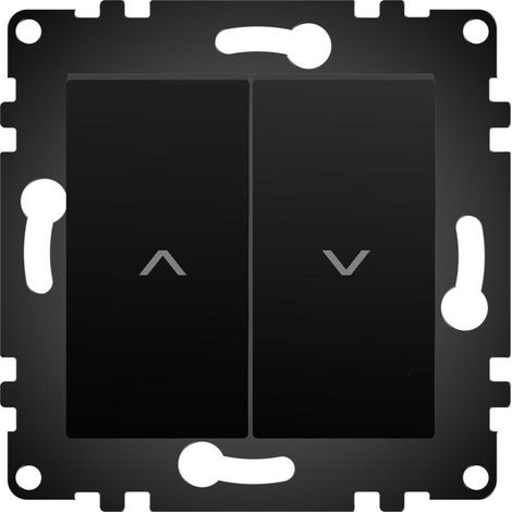 Pulsador Empotrable Doble Pulsador Negro Para Persianas Automáticas IP20 Serie wLux Negro | IluminaShop
